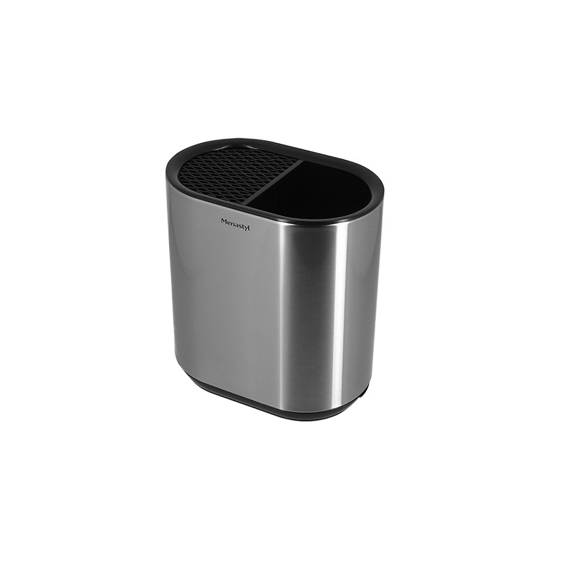 PORTE USTENSILE 18X11.5X19.5CM EN ACIER INOXYDABLE ET PLASTIQUE