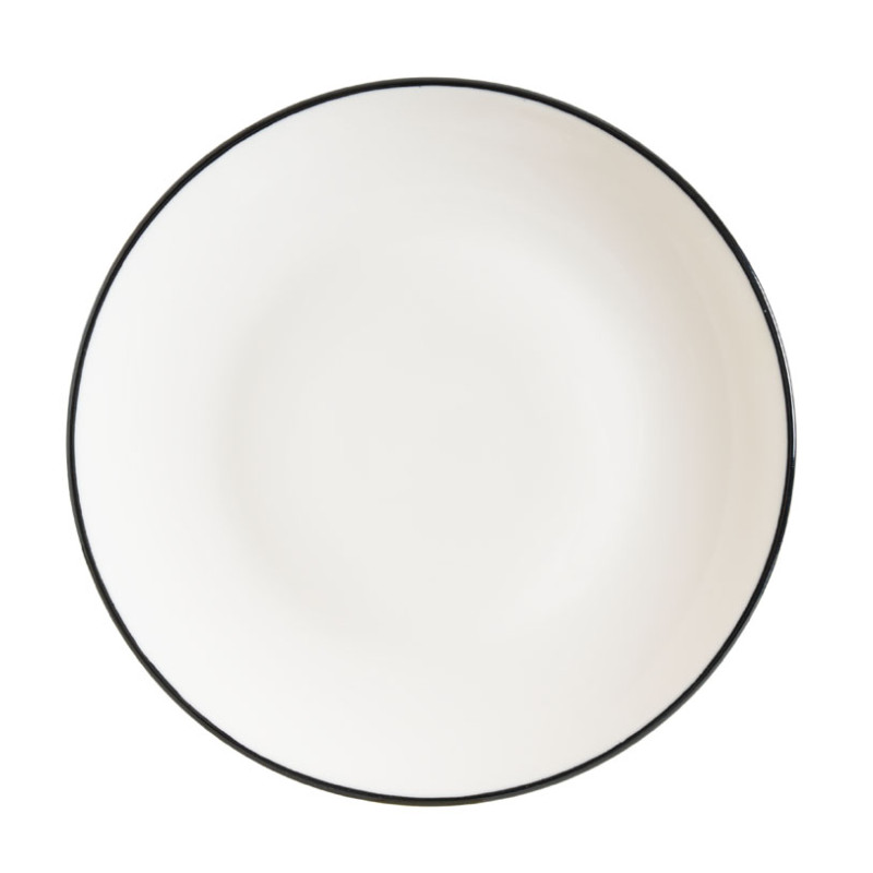 ASSIETTE PLATE LINEA NOIR 21CM EN PORCELAINE