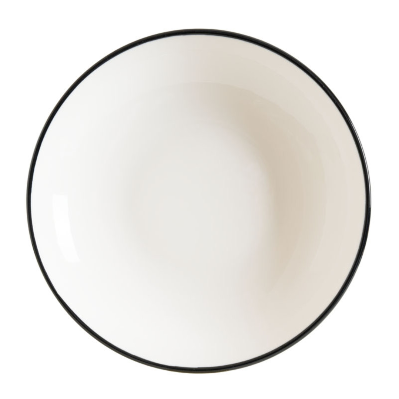 ASIETTE CREUSE LINEA NOIR 23CM EN PORCELAINE