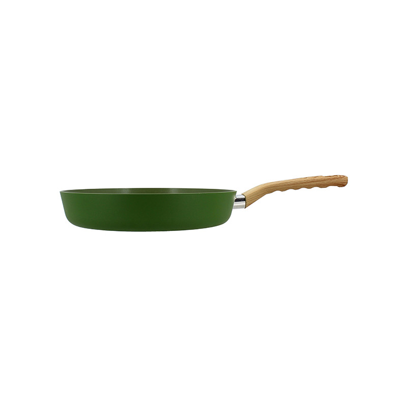 POELE 28CM EN ALUMINIUM RECYCLÉ COULEUR OLIVE  INDUCTION COLORAMA