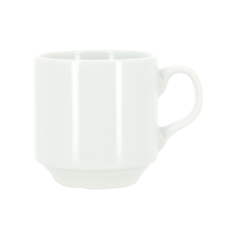 TASSE DÉJEUNER EMPILABLE 20CL EN GRÈS BLANC