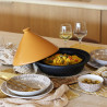 TAJINE D30CM FOND ALU INDUCTION COUVERCLE EN CÉRAMIQUE JAUNE