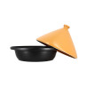 TAJINE D30CM FOND ALU INDUCTION COUVERCLE EN CÉRAMIQUE JAUNE