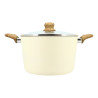 FAITOUT COLORAMA 24CM EN ALUMINIUM RECYCLÉ CRÈME COUVERCLE EN VERRE