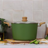 FAITOUT 24CM ALUMINIUM RECYCLÉ COUVERCLE EN VERRE INDUCTION COLORAMA