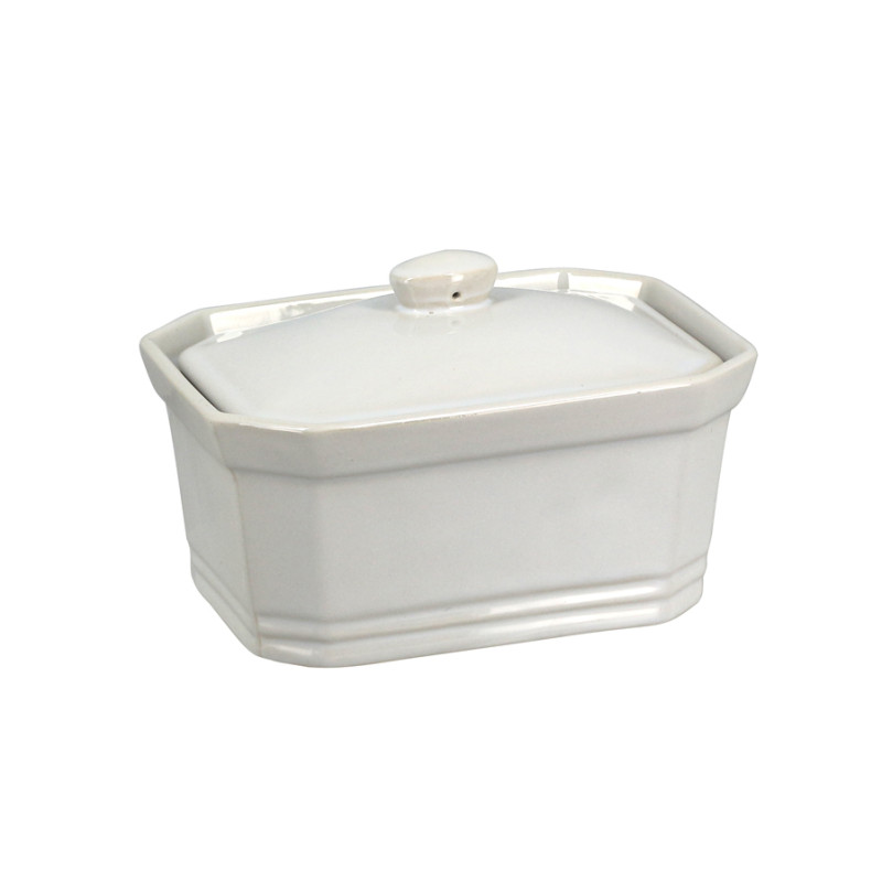 TERRINE AVEC COUVERCLE 1KG EN GRÈS BLANC