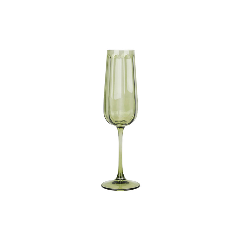 LOT DE 4 FLÛTES RIVIERA VERT 24CL EN VERRE
