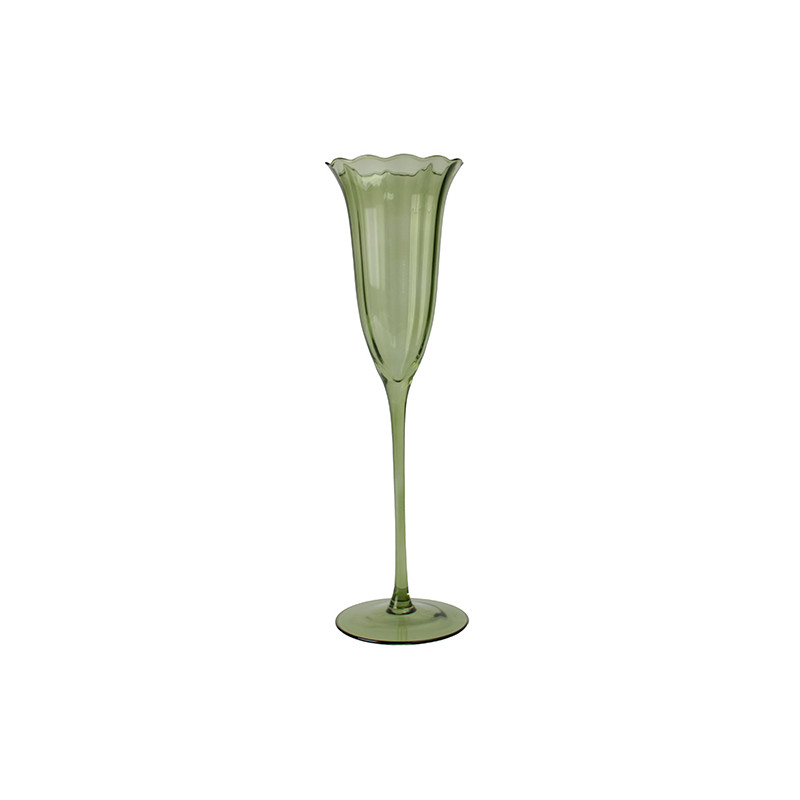 LOT DE 4 FLÛTES EDEN VERT 17CL EN VERRE