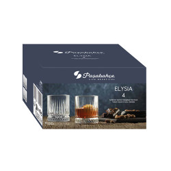 BOITE DE 4 CHOPES ELYSIA 21CL EN VERRE TRANSPARENT FORME BASSE