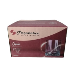 BOITE DE 4 CHOPES FORME BASSE ELYSIA 21CL EN VERRE TRANSPARENT