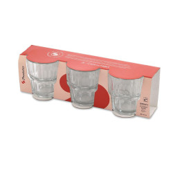 LOT DE 3 CHOPES FORME BASSE SERENITY 25,5CL EN VERRE TRANSPARENT