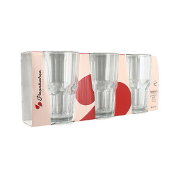 LOT DE 3 CHOPES FORME HAUTE SERENITY 26,5CL EN VERRE TRANSPARENT