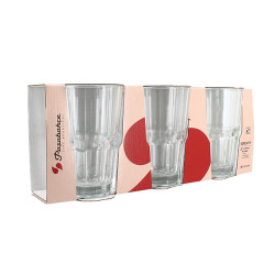 LOT DE 3 CHOPES FORME HAUTE SERENITY 35,5CL EN VERRE TRANSPARENT
