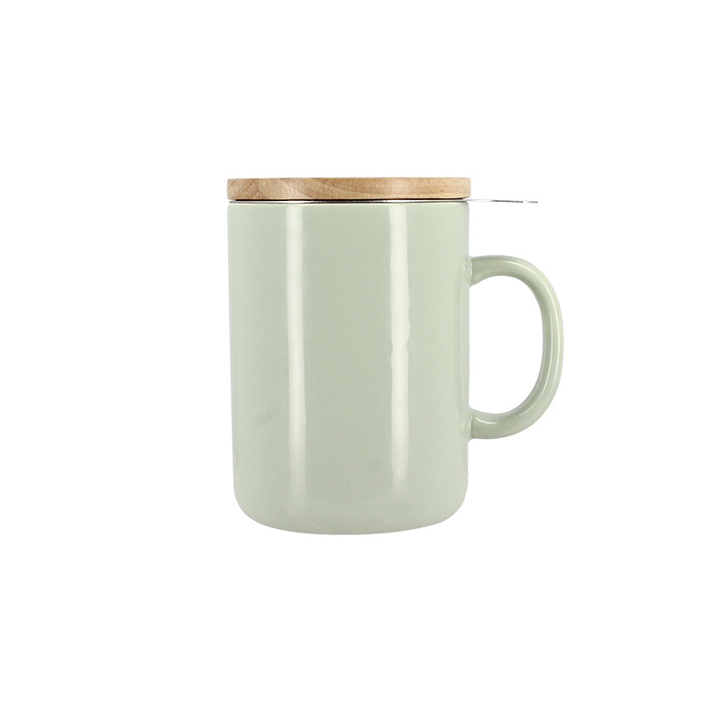 TISANIÈRE ANNA 350ML EN GRÈS CELADON COUVERCLE EN HEVEA