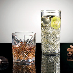 BOITE DE 4 CHOPES TIMELESS 21CL EN VERRE FORME BASSE