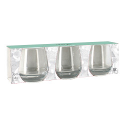 LOT DE 3 GOBELETS  FLORENCE EN VERRE MÉCANIQUE 34CL