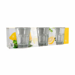 LOT DE 3 GOBELETS CHICAGO 20CL EN VERRE TRANSPARENT FORME BASSE