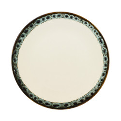ASSIETTE PLATE ATOME 25CM EN FAIENCE BEIGE