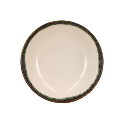 ASSIETTE CREUSE ATOME Ø 21CM EN FAÏENCE BEIGE