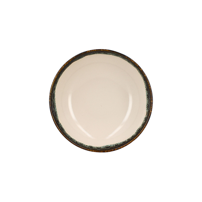 ASSIETTE CREUSE ATOME Ø 21CM EN FAÏENCE BEIGE