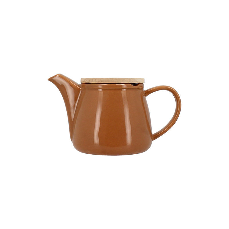 THÉIÈRE ANNA 500ML EN GRÈS NOISETTE AVEC COUVERCLE EN HEVEA