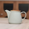 THÉIÈRE ANNA 500ML EN GRÈS CELADON AVEC COUVERCLE EN HEVEA