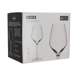 BOITE DE 6 VERRES À PIED ZENITH EN CRISTALLIN 35 CL