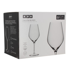 BOITE DE 6 VERRES À PIED VIN ZENITH EN CRISTALLIN 48 CL