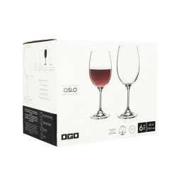 BOITE DE 6 VERRES VIN OSLO 45CL EN CRISTALLIN