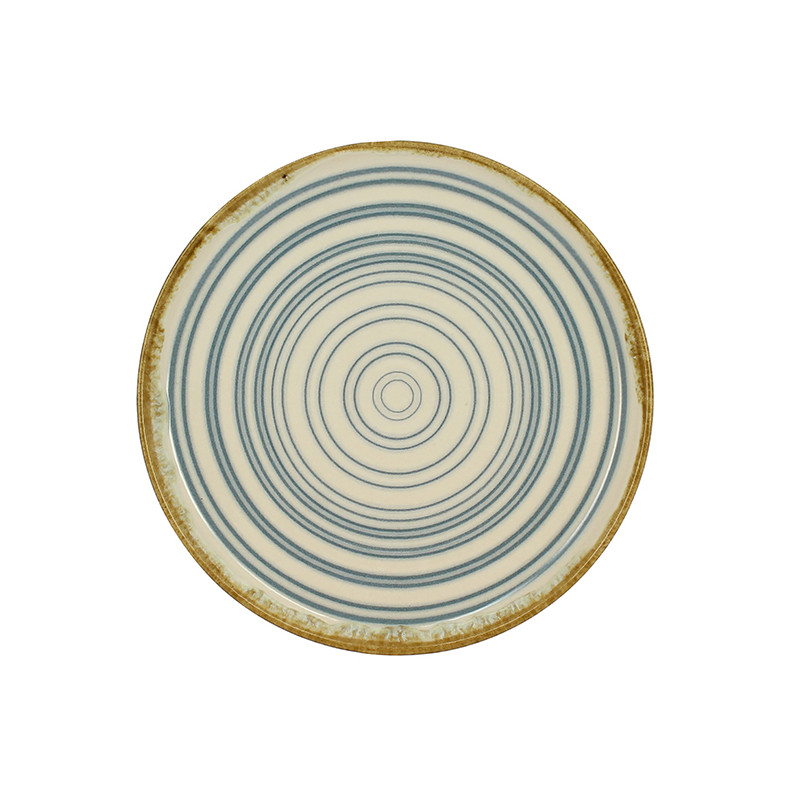 ASSIETTE À DESSERT SPIRALE 21CM BLEU ET BEIGE