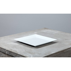 ASSIETTE PLATE CARRÉE 25CM EN PORCELAINE BLANC