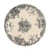 ASSIETTE PLATE FLORALI 26CM EN GRÈS DÉCOR NOIR