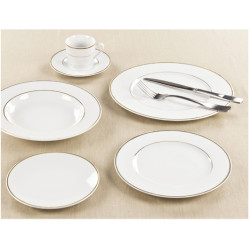 SOUCOUPE CLASSIC FILET OR 15CM EN PORCELAINE BLANCHE