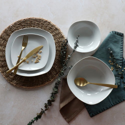 ASSIETTE DESSERT ALASKA 20CM PORCELAINE BLANC
