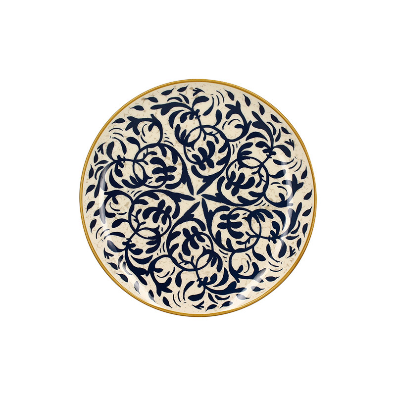 ASSIETTE PLATE HÉRACLÉE 27CM EN GRÈS DÉCOR BLEU