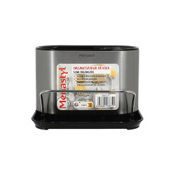 ORGANISEUR 18X12X13CM EN ACIER INOXYDABLE ET PLASTIQUE