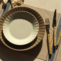 SET DE TABLE TISSÉ 45X30CM EN PVC BLEU ET BEIGE