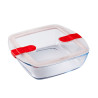 PLATE CARRE 2.2L 25*22CM AVEC COUVERCLE BOUTON VAPEUR COOK AND HEAT