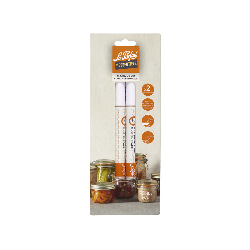 LOT DE 2 MARQUEURS BLANCS LES ESSENTIELS