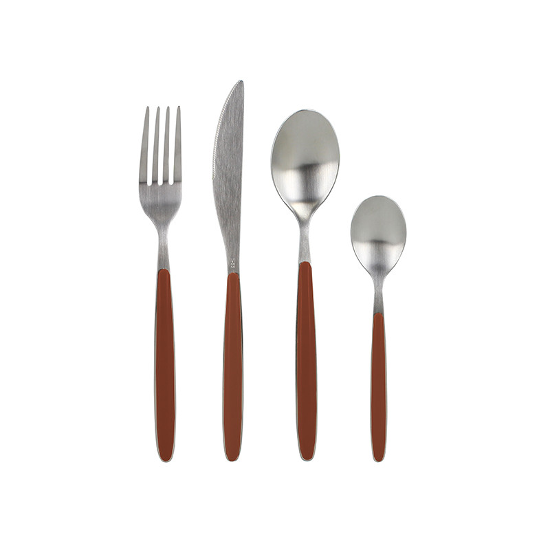 MÉNAGÈRE LINA 24 PIÈCES EN ACIER INOXYDABLE BRIQUE