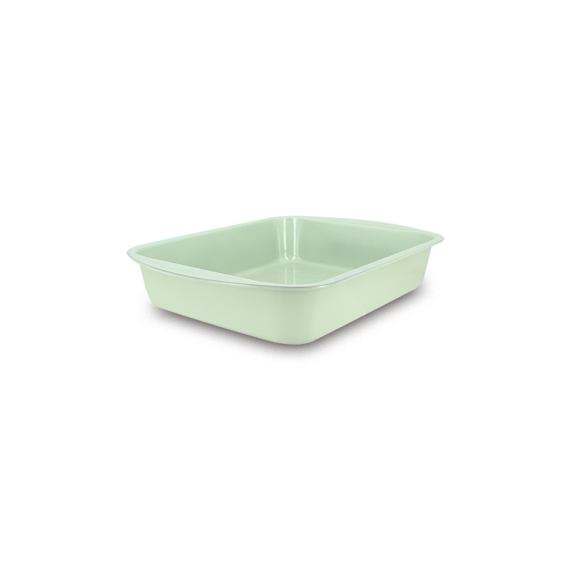 PLAT A FOUR COLORAMA 35X27CM EN ACIER CARBONE CELADON