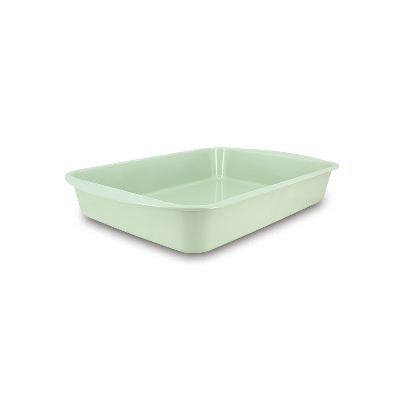 PLAT A FOUR COLORAMA 45X30CM EN ACIER CARBONE CELADON