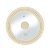 COUVERCLE MULTI TAILLE 22/24/26CM EN VERRE TREMPÉ ET SILICONE BEIGE