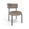 CHAISE EN TWEED MOKA  ET MÉTAL NOIR 50X49.5X79CM GINA