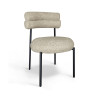 CHAISE EN TWEED BEIGE ET MÉTAL NOIR 50X49.5X79CM GINA