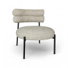 FAUTEUIL LOUNGE EN TISSU TWEED BEIGE ET MÉTAL NOIR 62X75.5X68CM GINA
