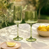 LOT DE 4 FLÛTES RIVIERA VERT 24CL EN VERRE