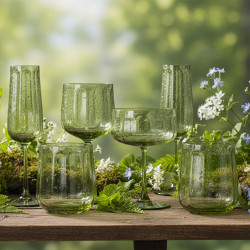 LOT DE 4 FLÛTES RIVIERA VERT 24CL EN VERRE