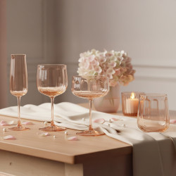 LOT DE 4 FLUTES RIVIERA 24CL EN VERRE ORANGE