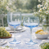 LOT DE 4 COUPES RIVIERA 36.5CL EN VERRE BLEU